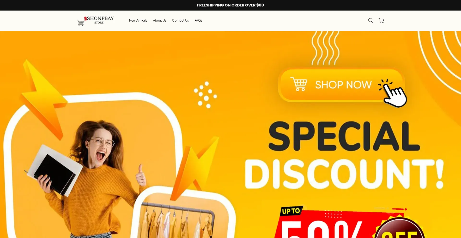 Website screenshot of Shonpbay.com
