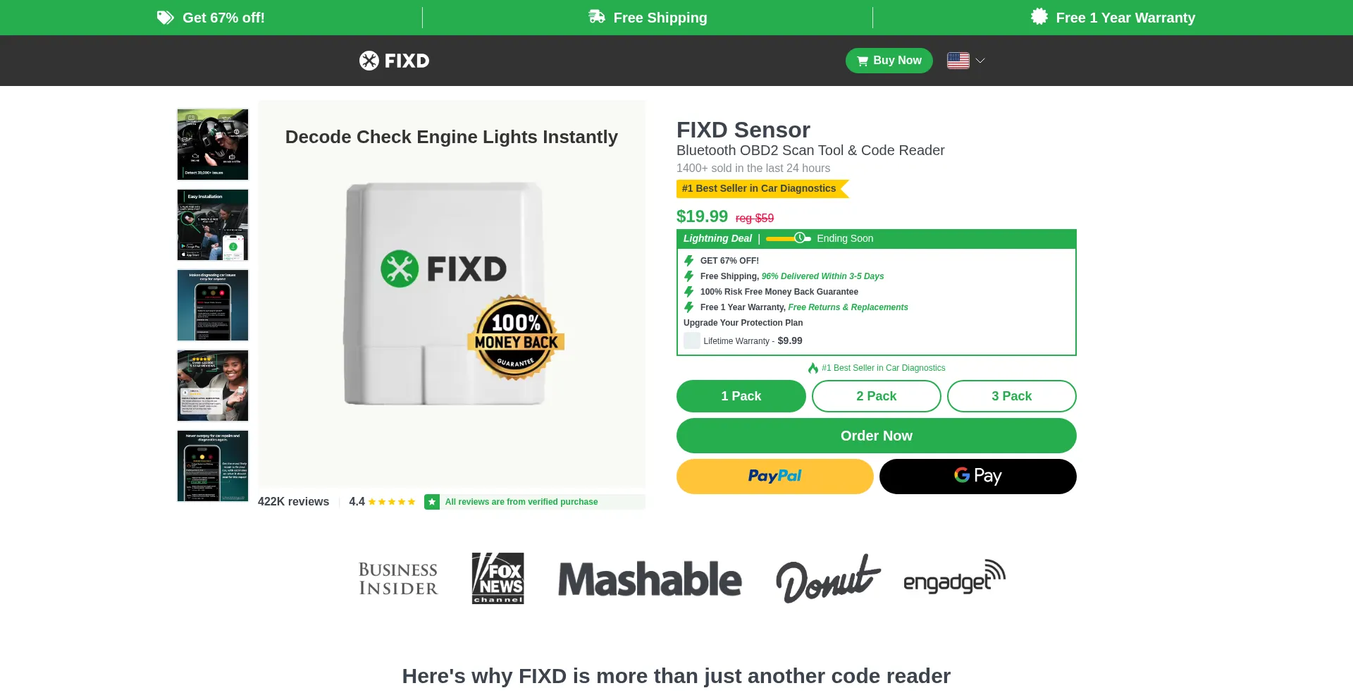 Website screenshot of Shop.fixdapp.com