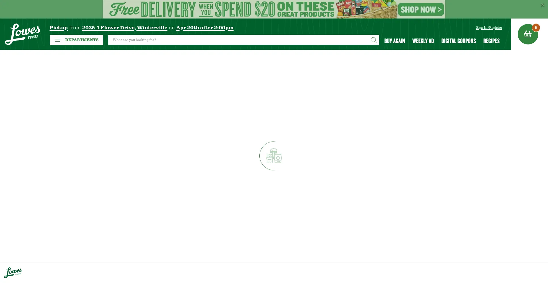 Website screenshot of Shop.lowesfoods.com