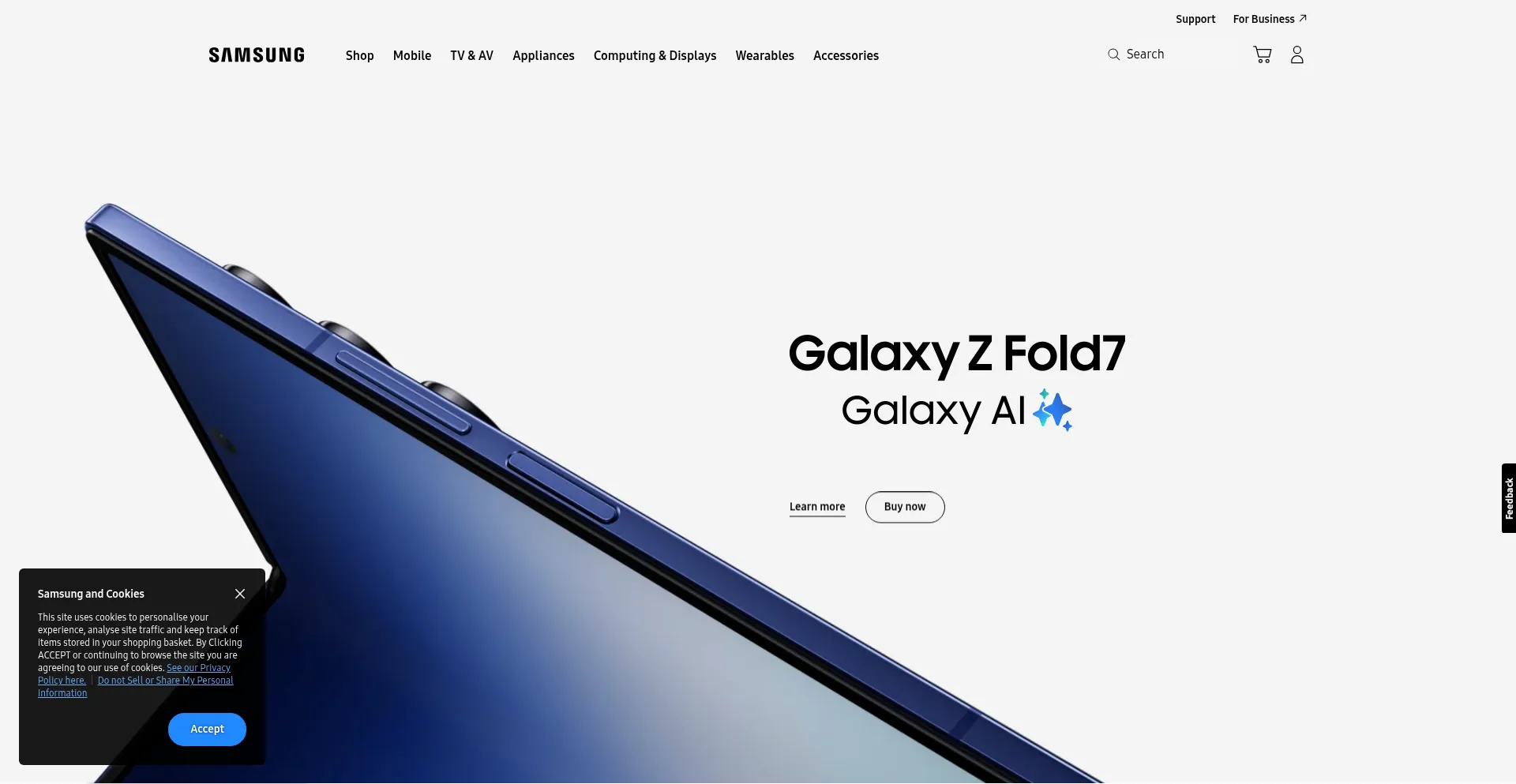 Shop.samsung.dk Screenshot