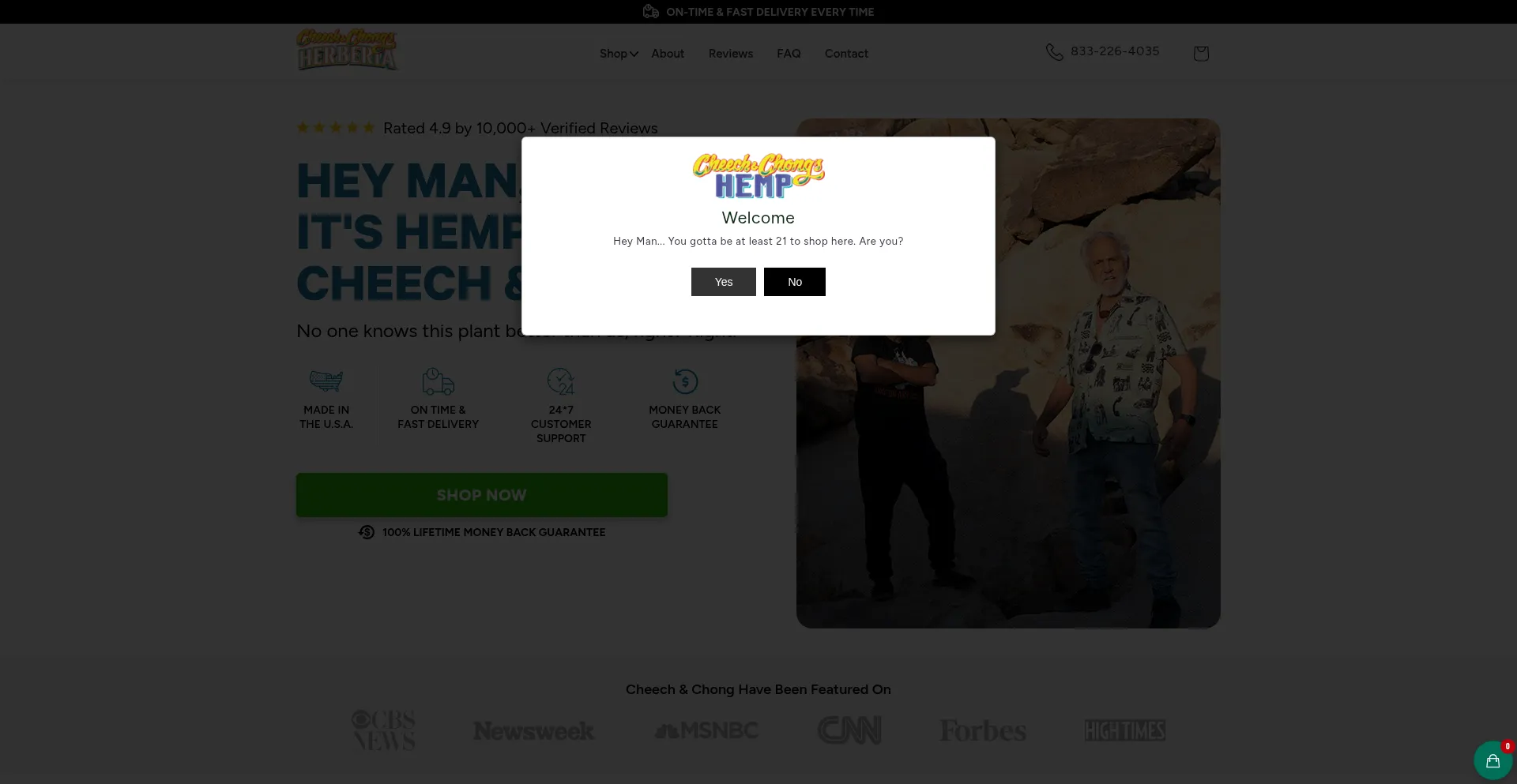 Website screenshot of Shopcheechandchong.com