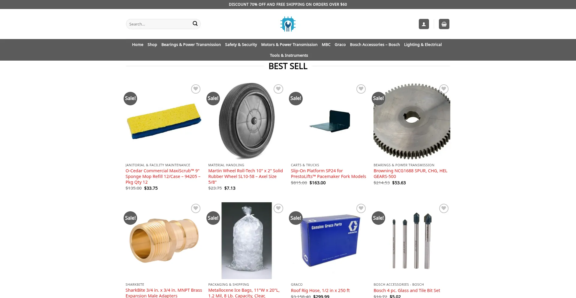 Website screenshot of Shopelectricparts.com