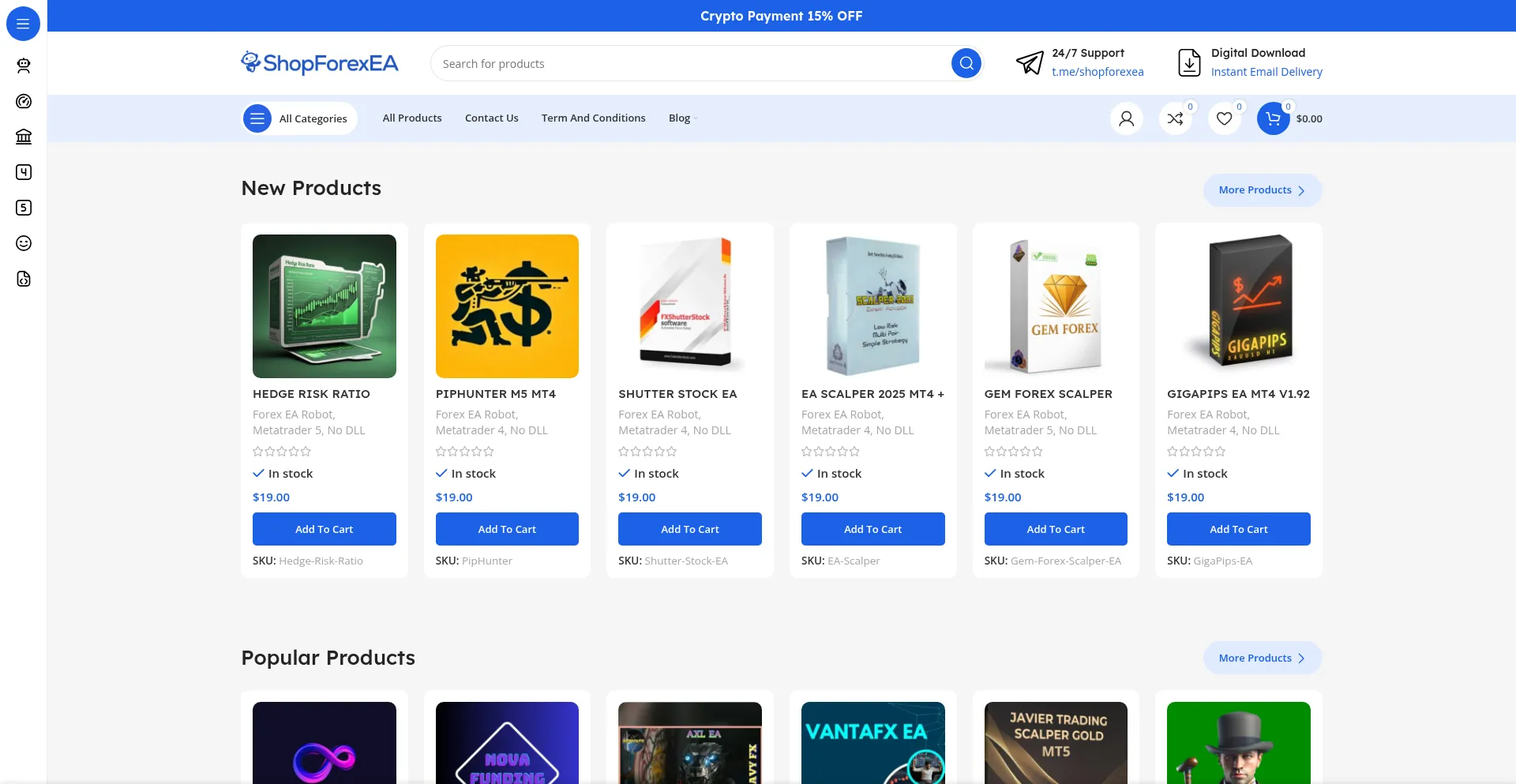 Website screenshot of Shopforexea.com
