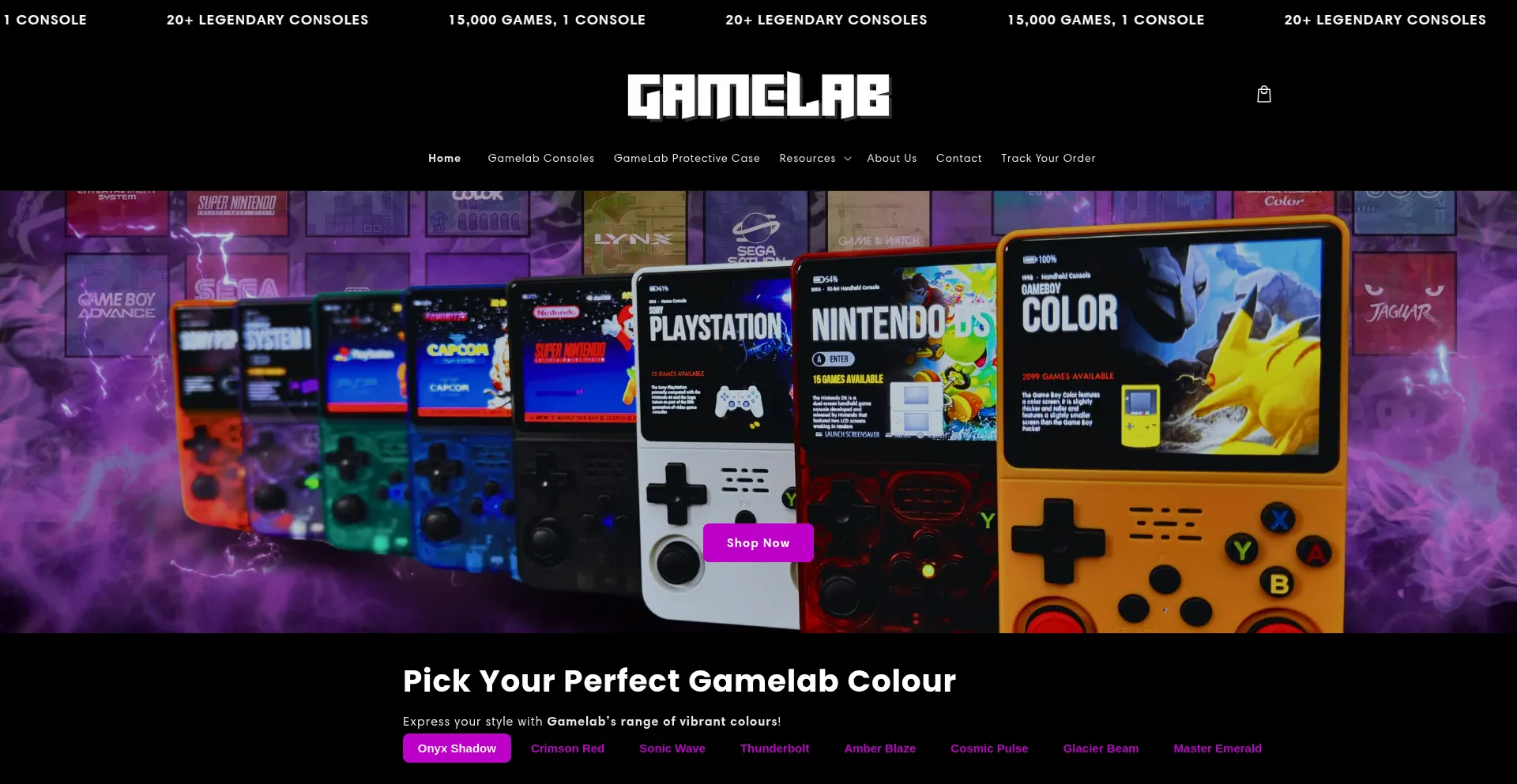 Website screenshot of Shopgamelab.com