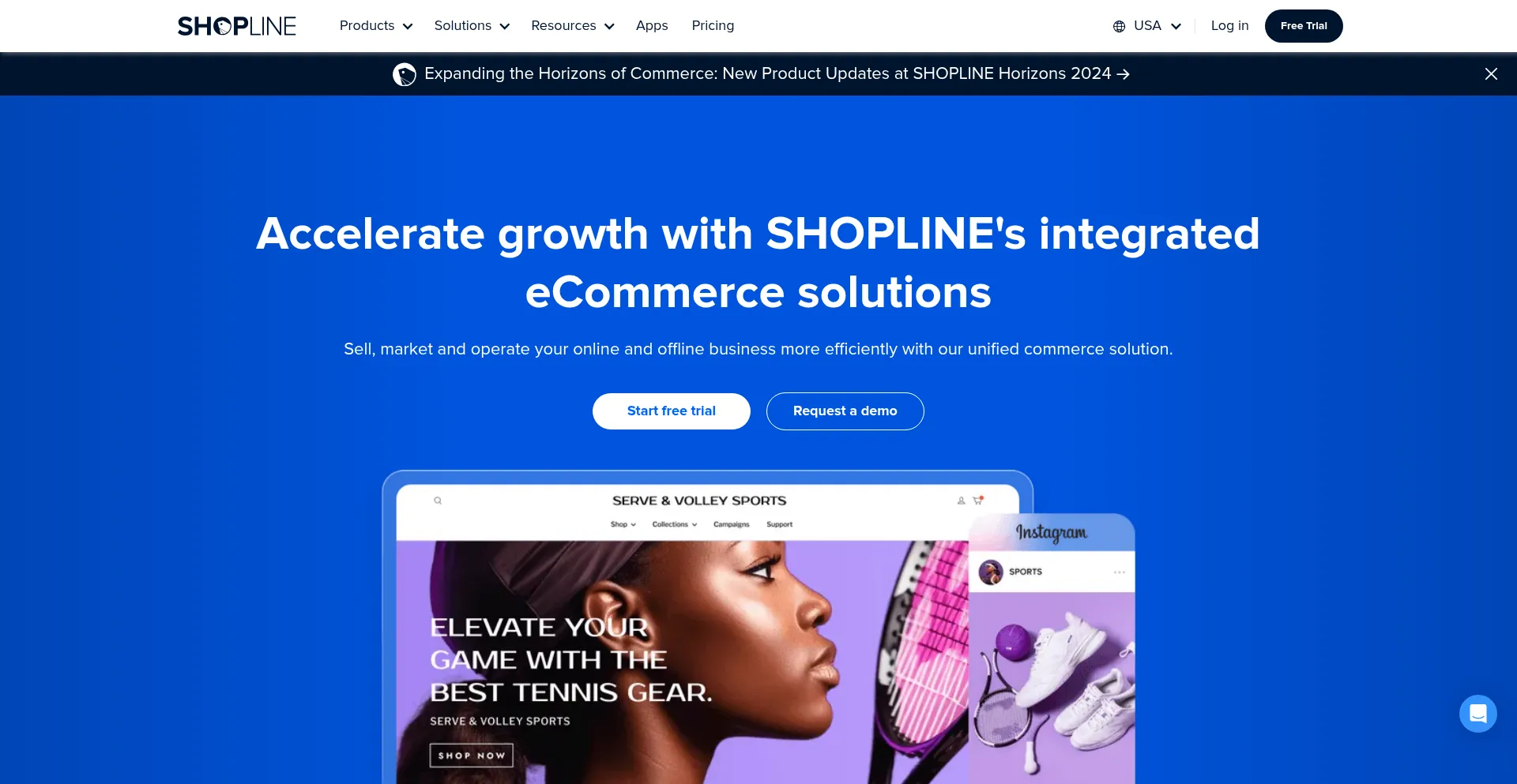 Website screenshot of Shopline.com