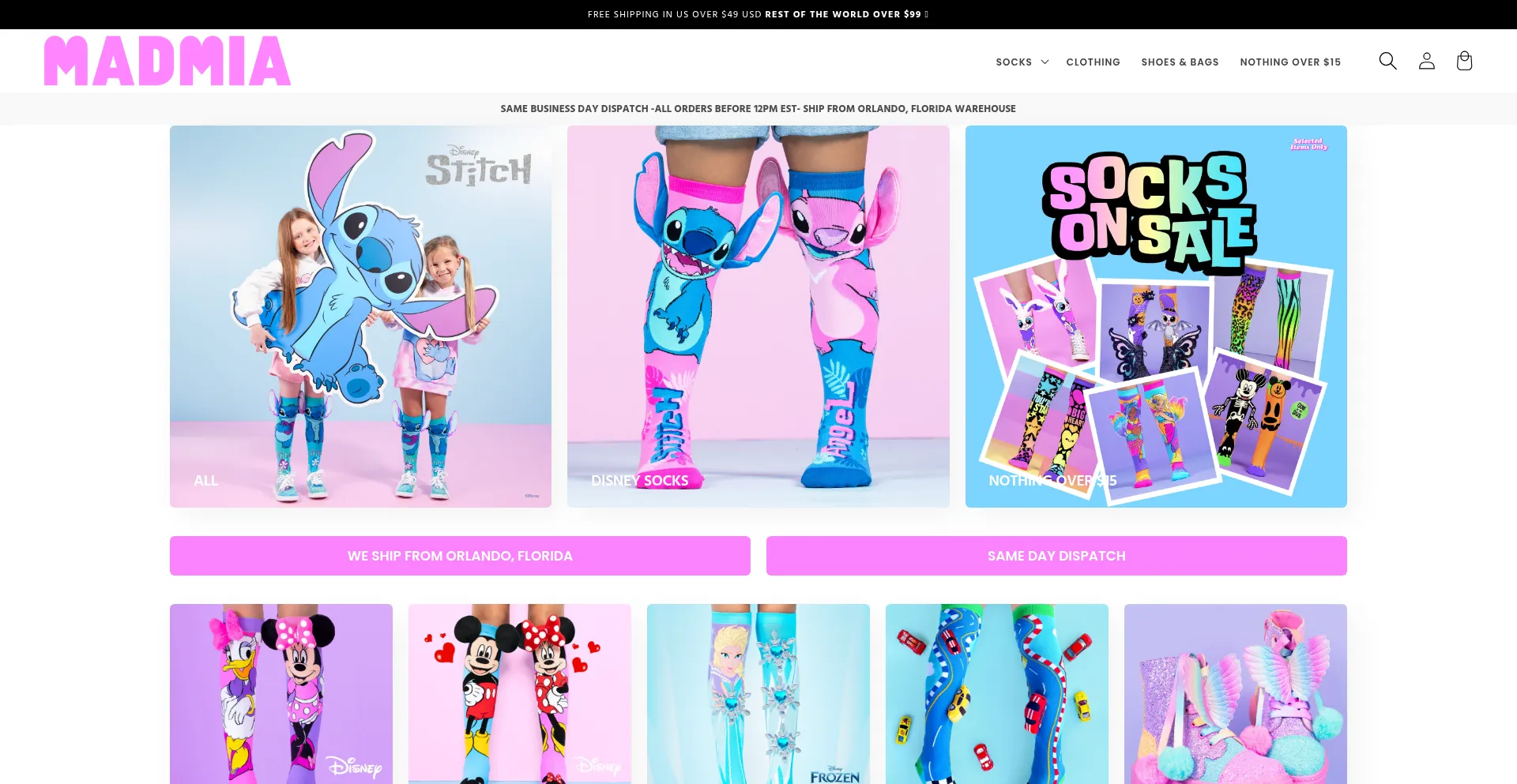 Website screenshot of Shopmadmia.com
