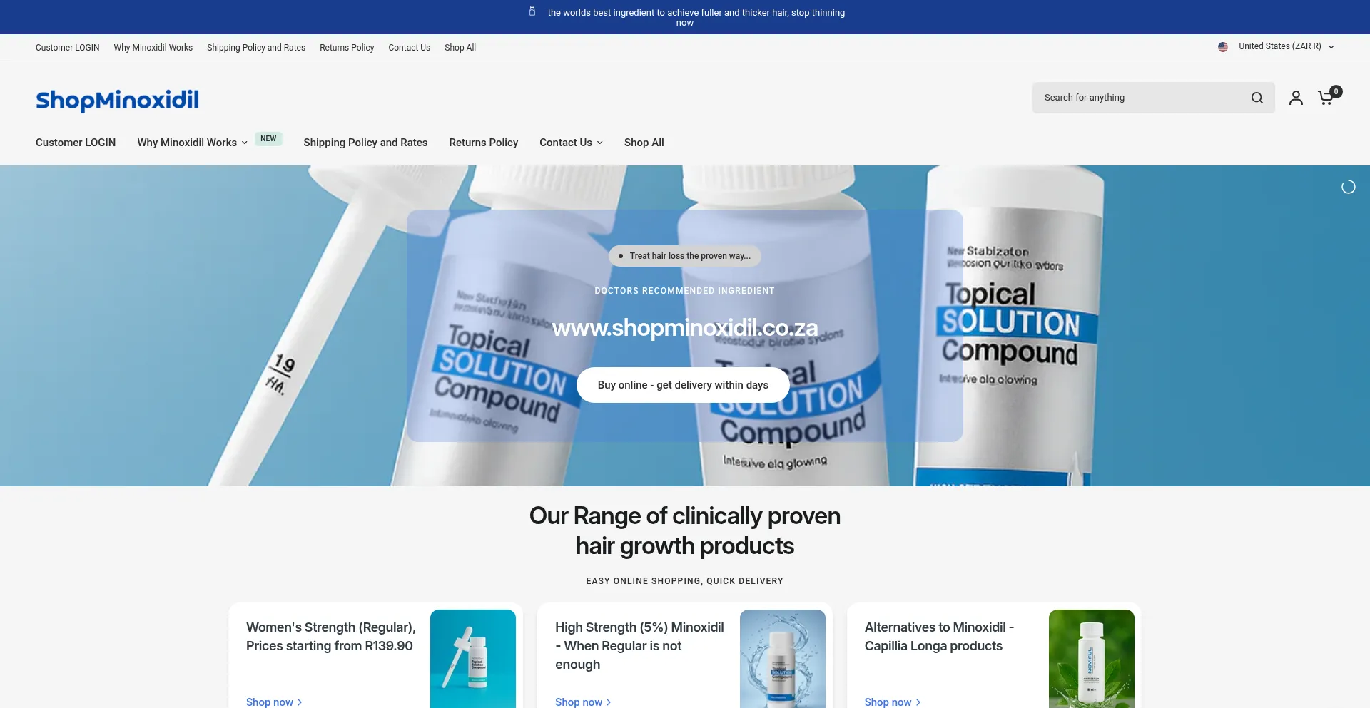 ¿És Seguro y Confiable Shopminoxidil.co.za?