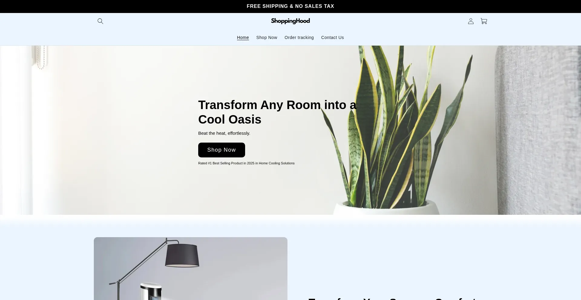 Website screenshot of Shoppinghood.co