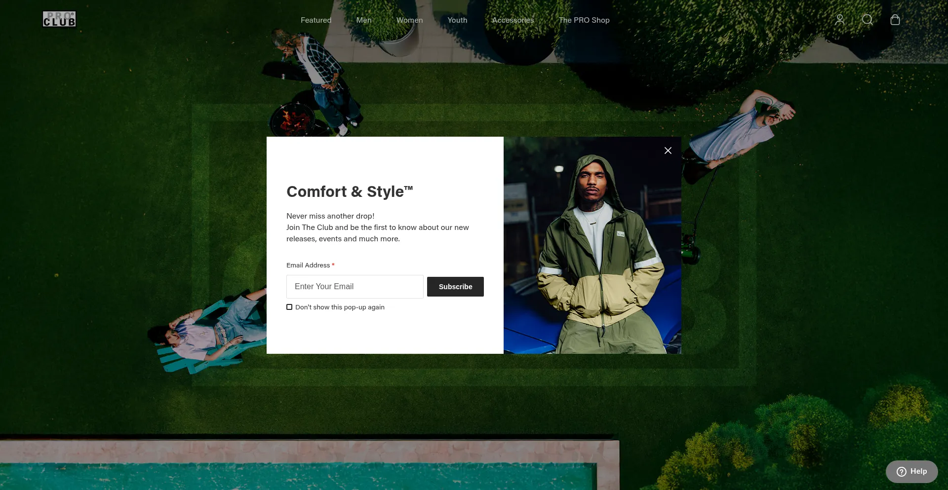 Website screenshot of Shopproclub.com