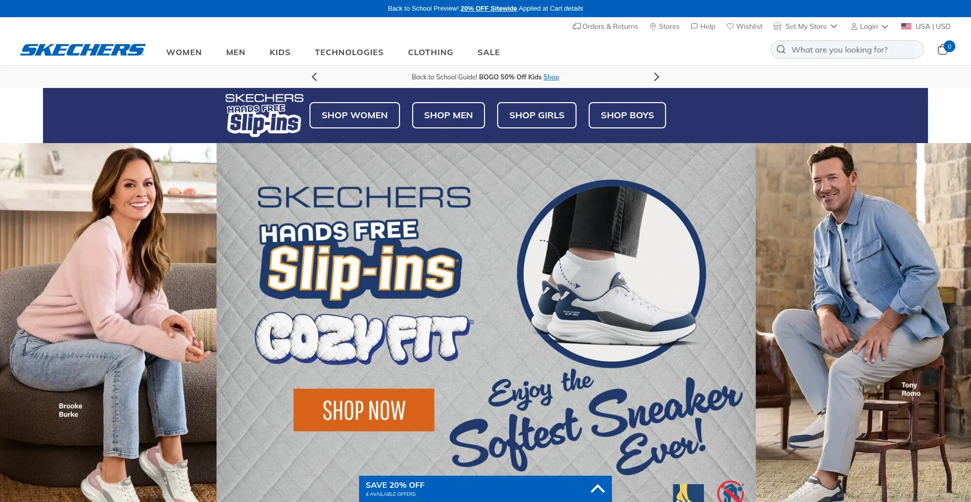 Website screenshot of Shopskechers.com