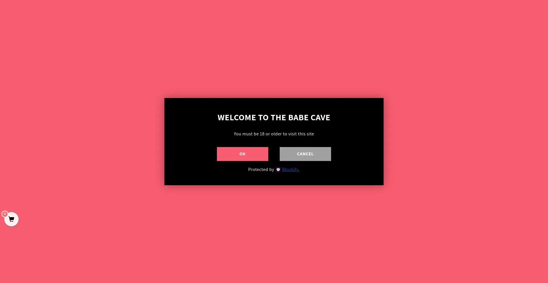 Website screenshot of Shopthebabecave.com