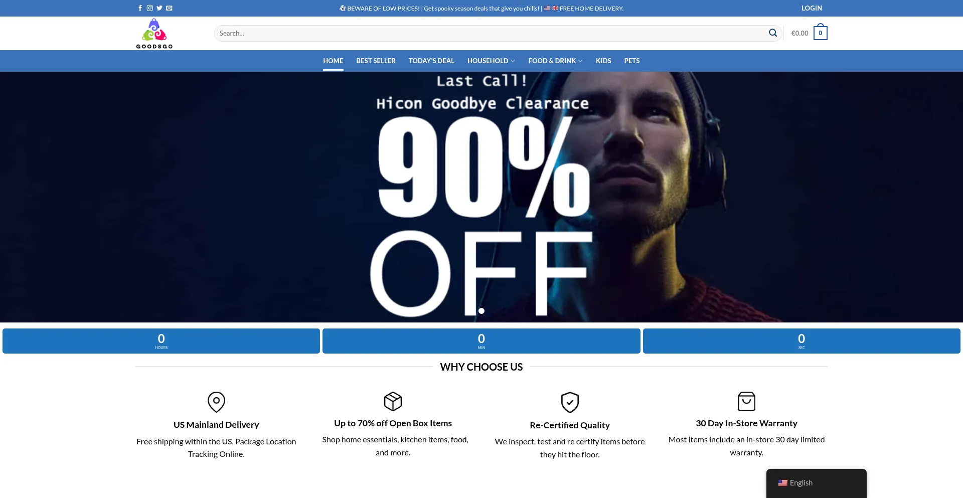 Website screenshot of Shopzone.top