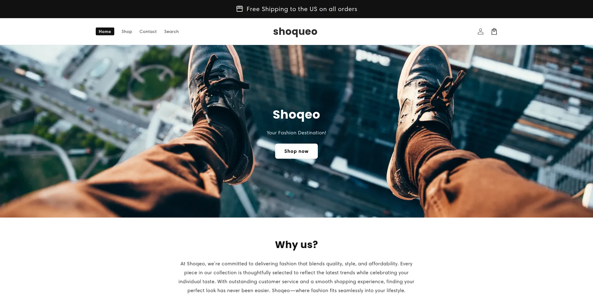 Website screenshot of Shoqueo.com