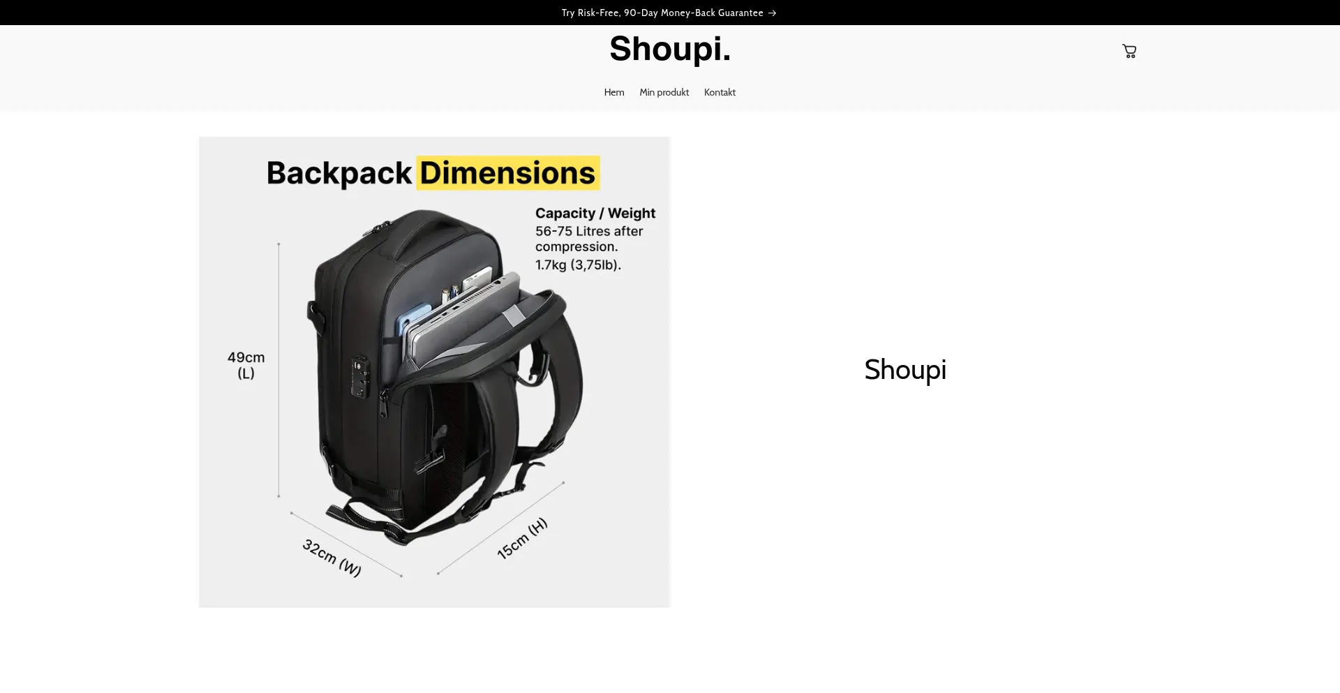 Website screenshot of Shoupi.shop
