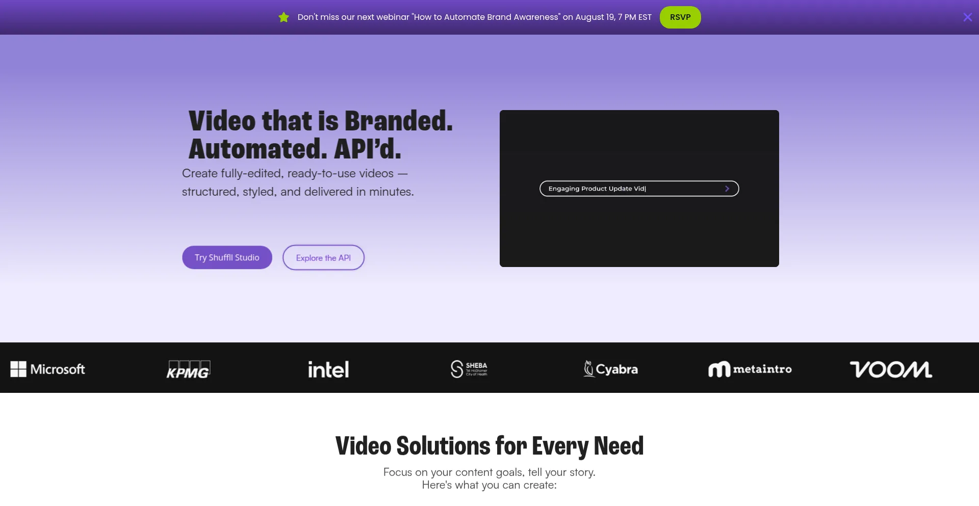 Website screenshot of Shuffll.com