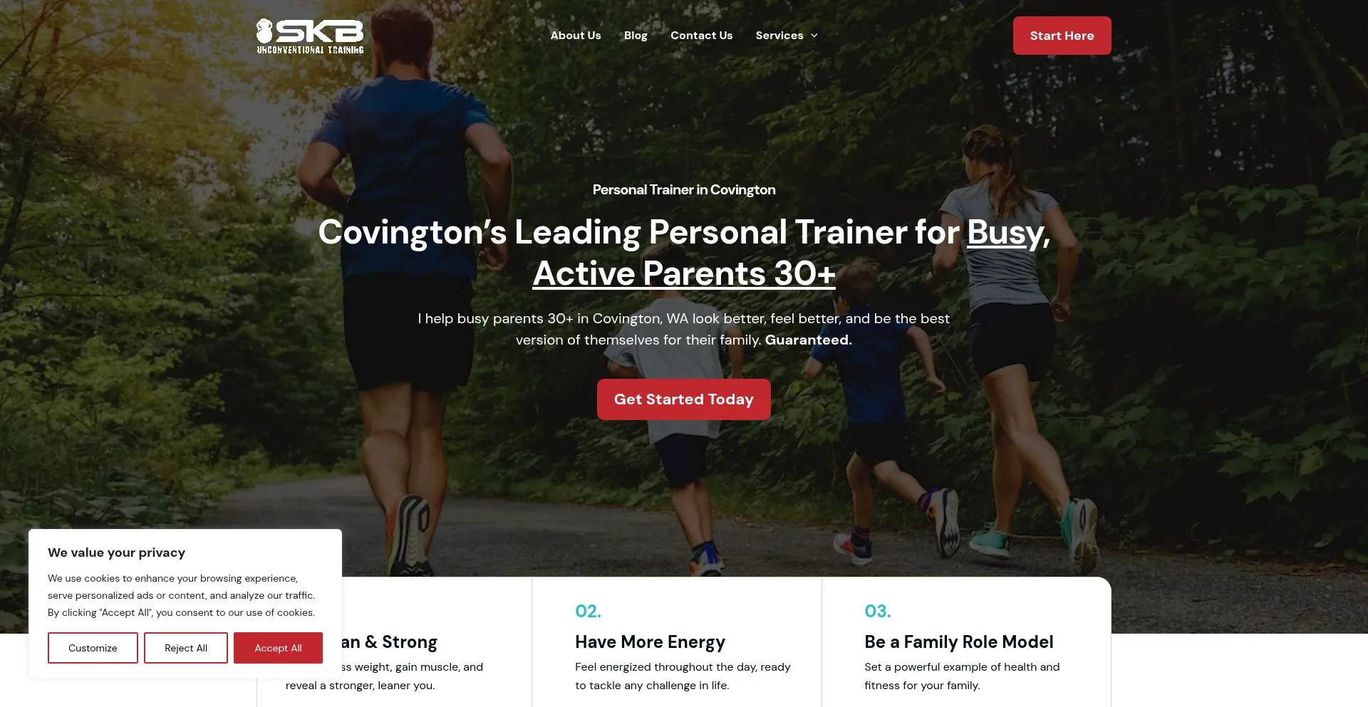Website screenshot of Signaturekettlebell.com