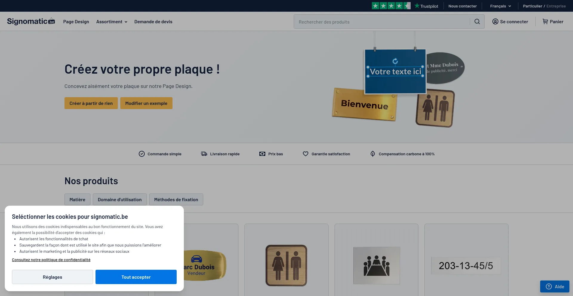 Website screenshot of Signomatic.be