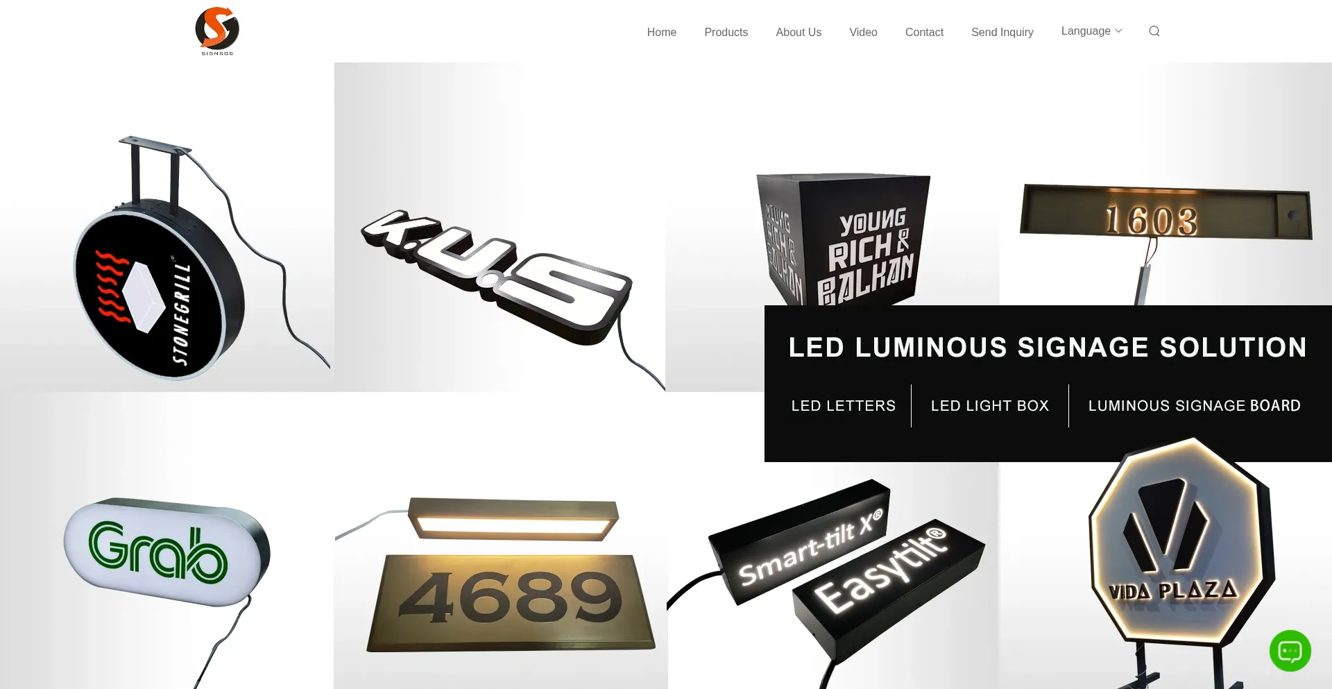 Website screenshot of Signsgs.com