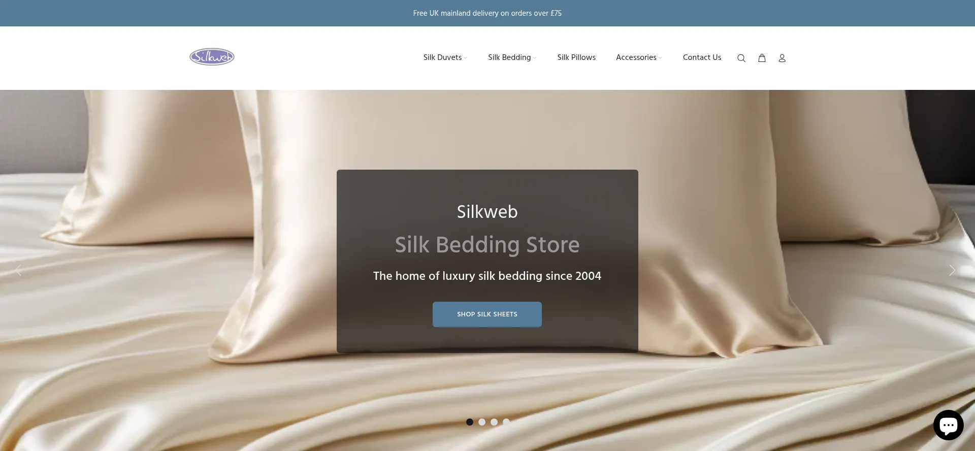 Website screenshot of Silkweb.co.uk