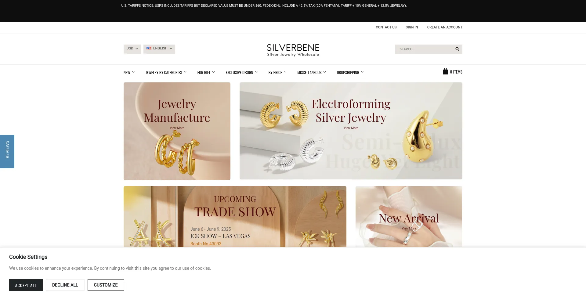 Website screenshot of Silverbene.com