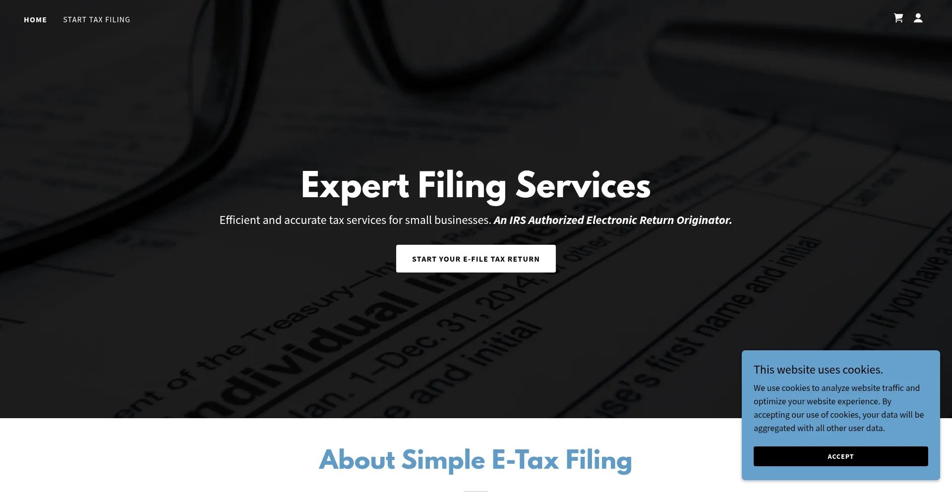 Website screenshot of Simpleetaxfiling.com