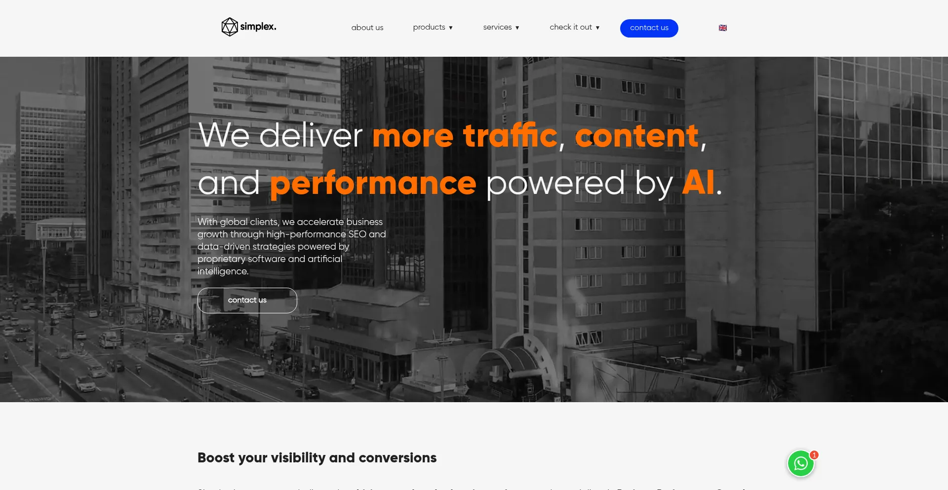 Website screenshot of Simplex.live