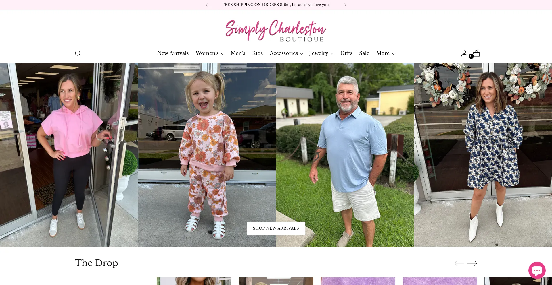 Website screenshot of Simplycharlestonboutique.com