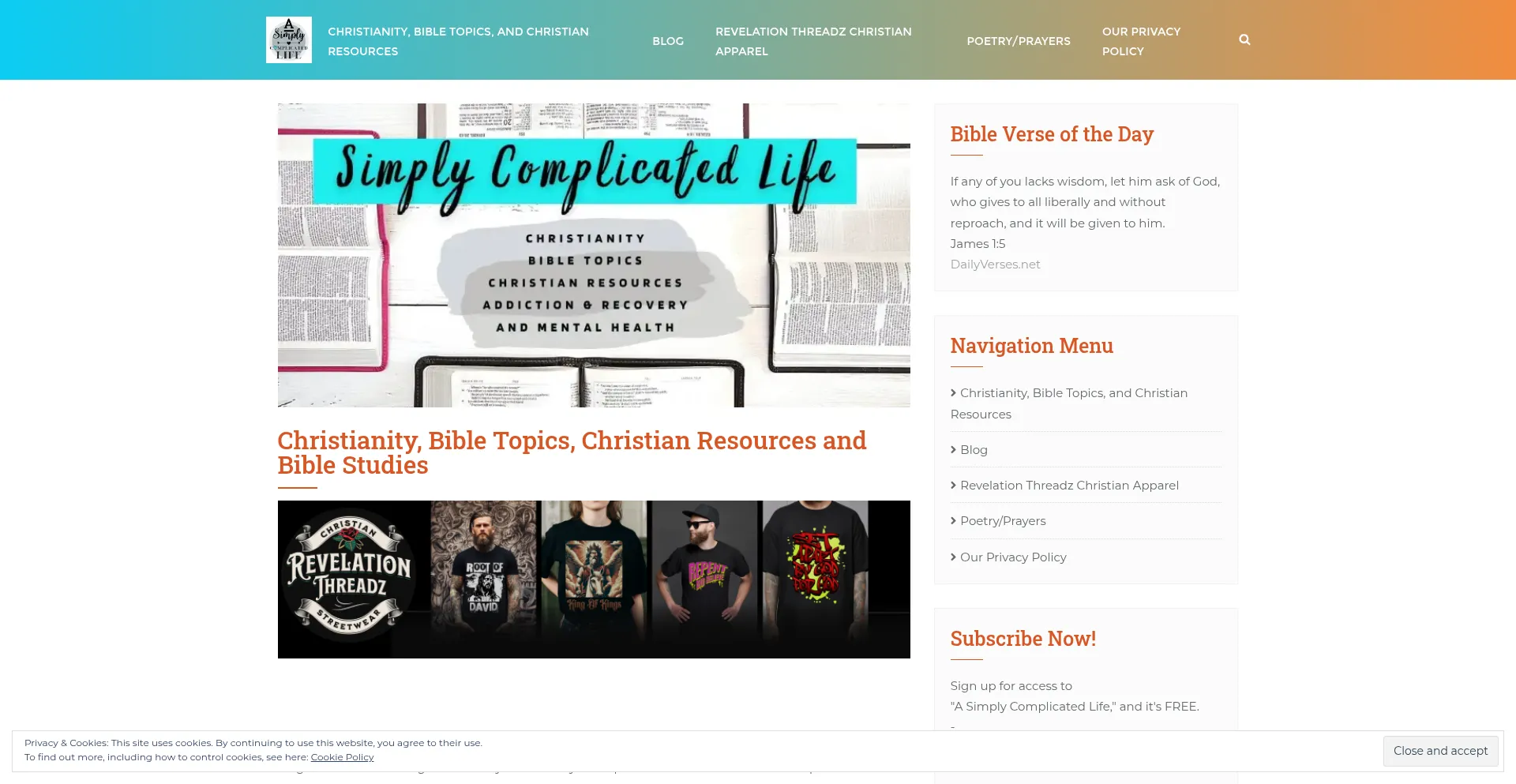 Website screenshot of Simplycomplicatedlife.org
