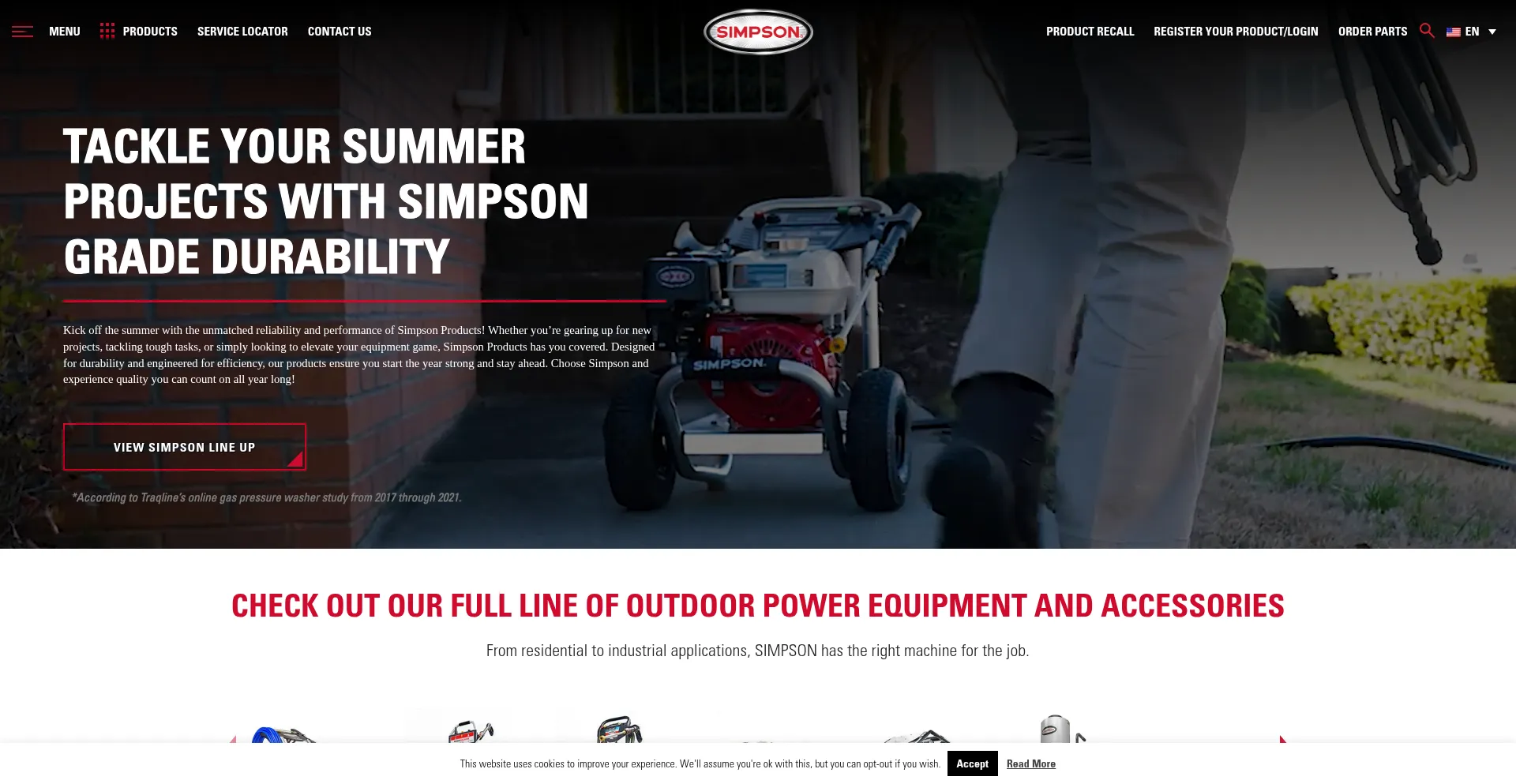 Website screenshot of Simpsoncleaning.com