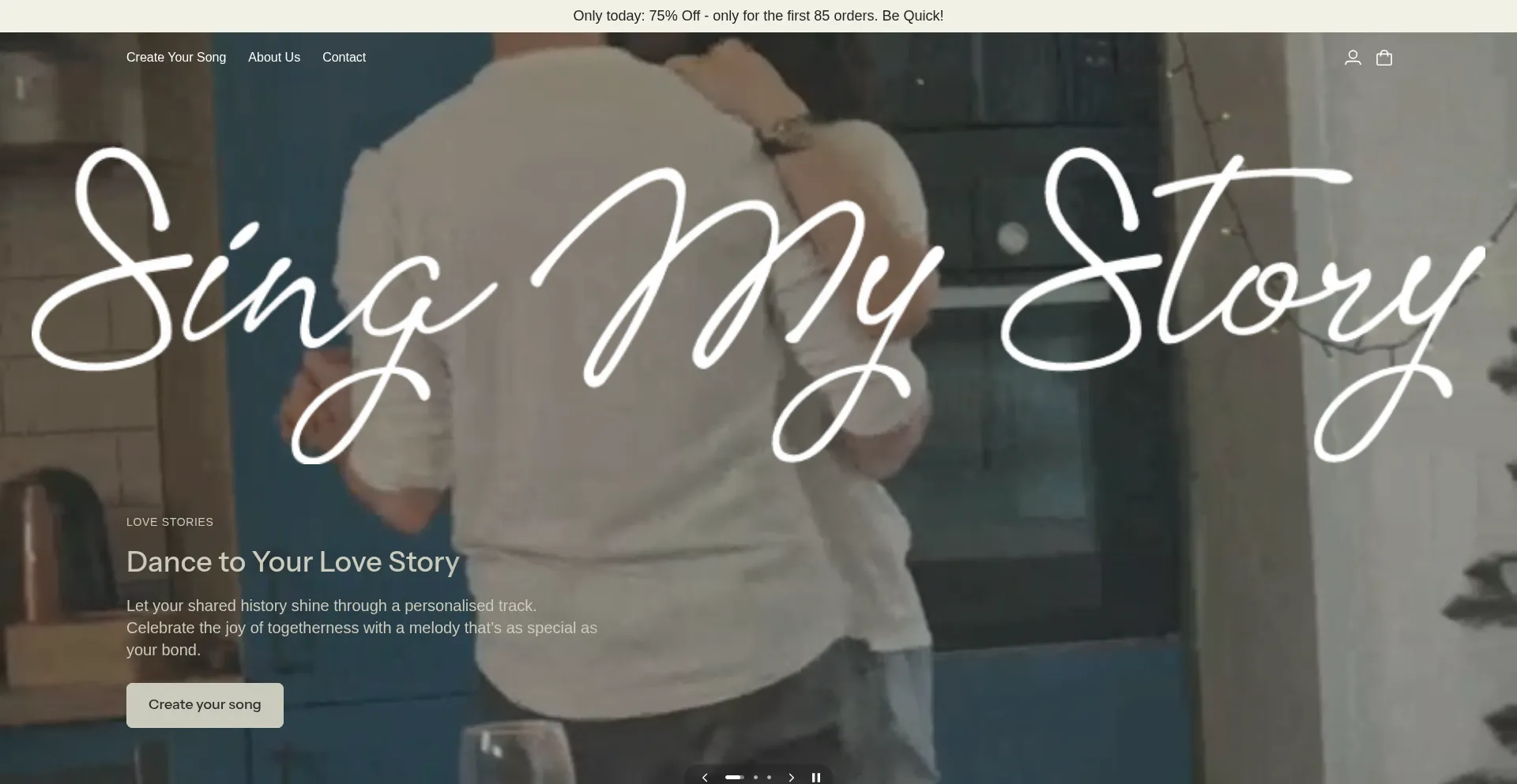 Website screenshot of Singmystory.co.uk