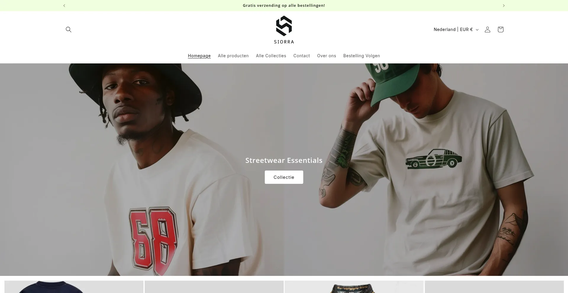 Website screenshot of Siorra.nl