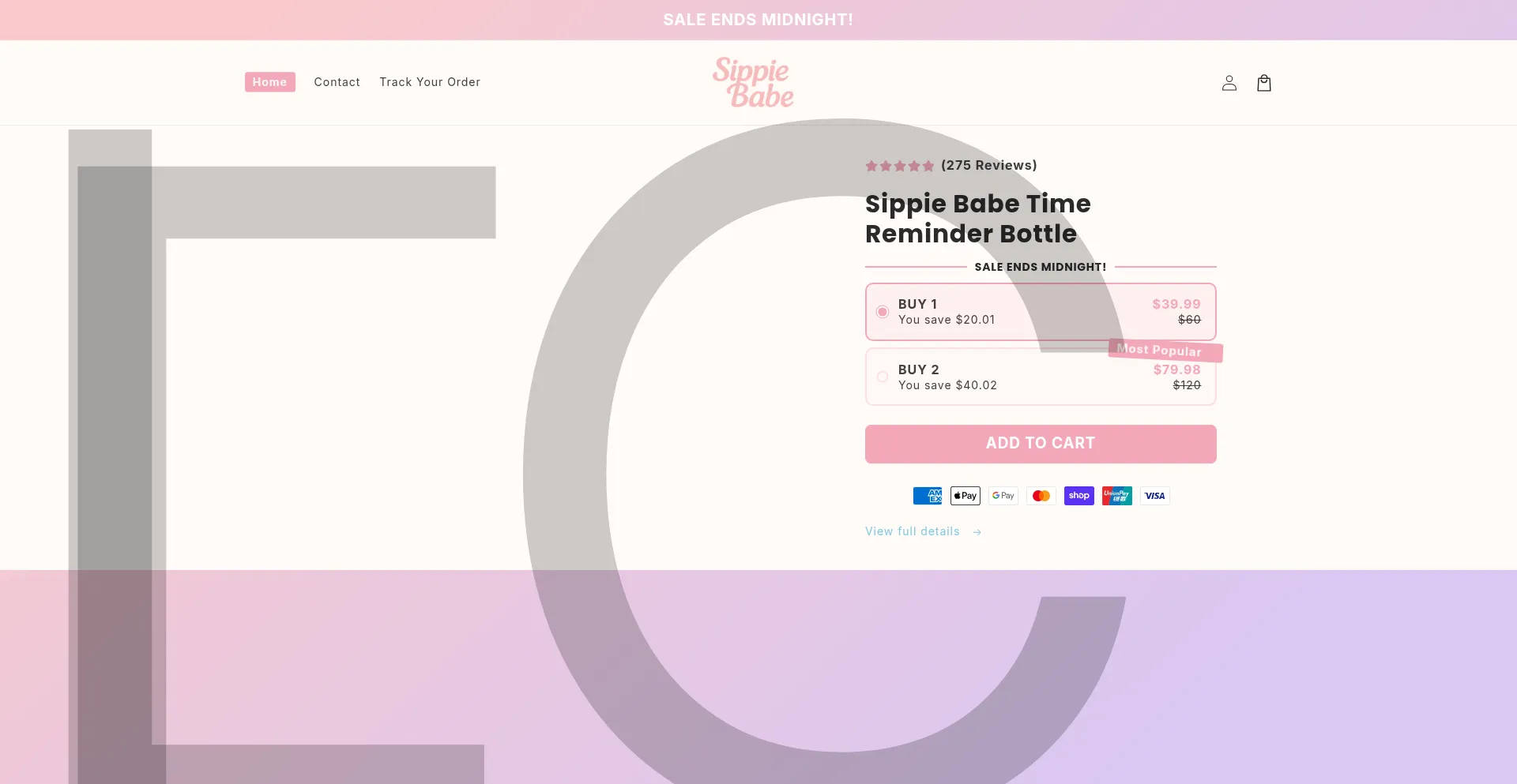 Website screenshot of Sippiebabe.com