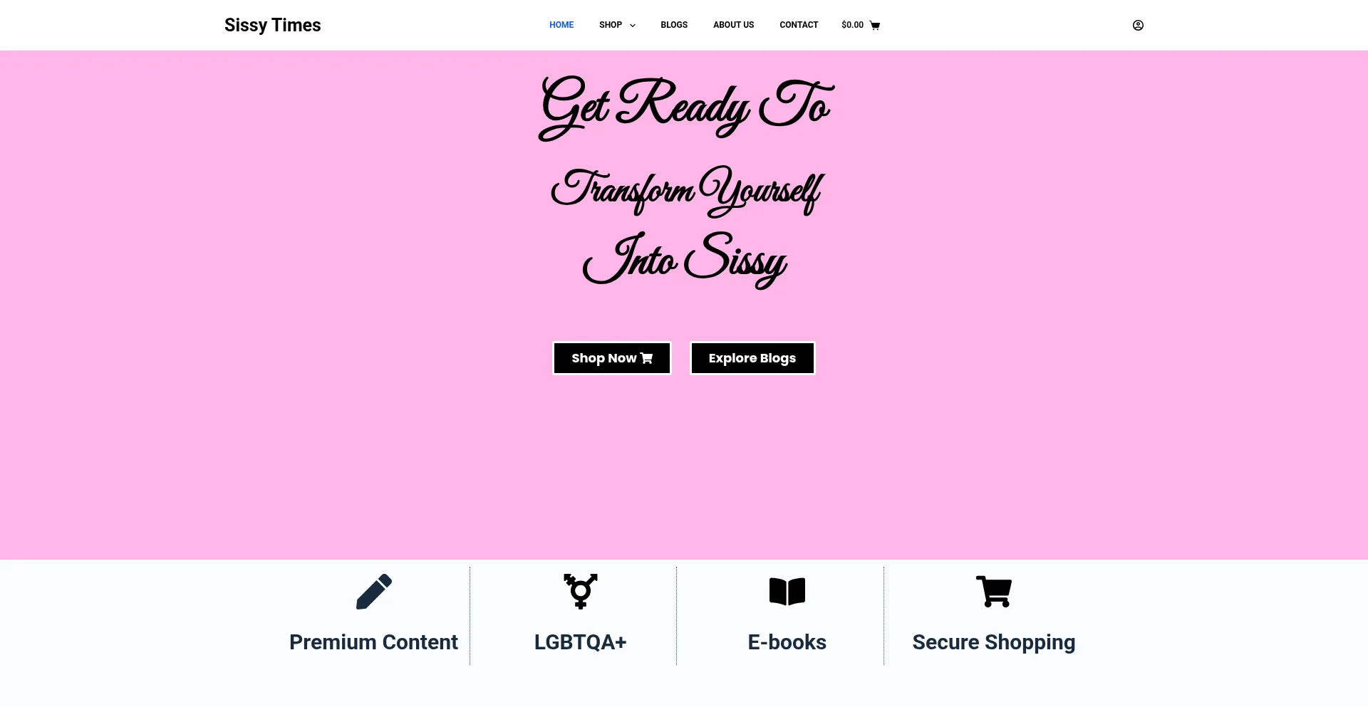 Website screenshot of Sissytimes.com