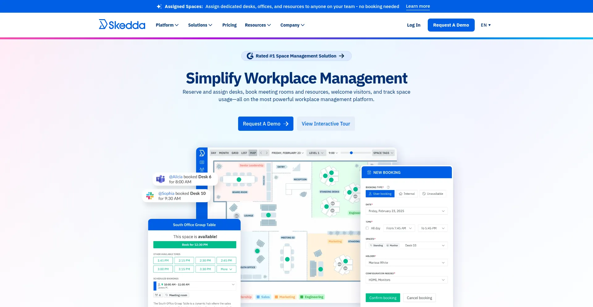 Website screenshot of Skedda.com