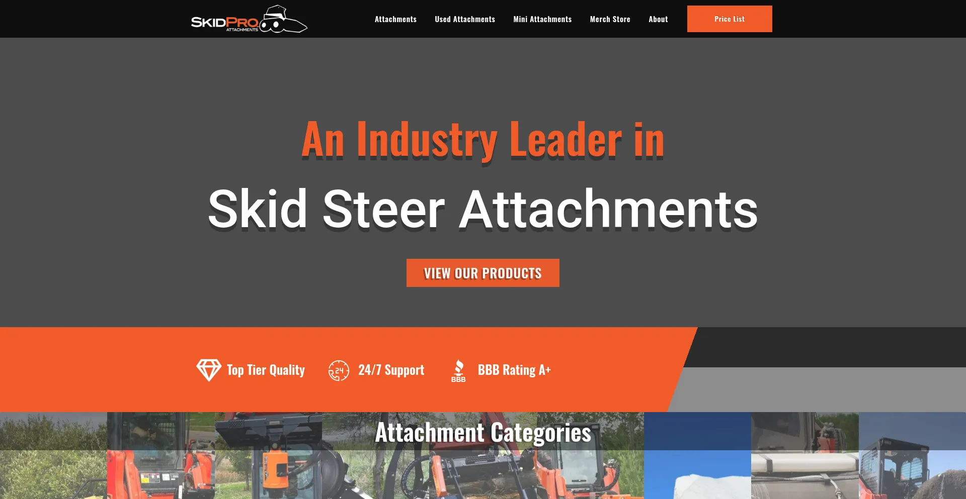 Website screenshot of Skidpro.com