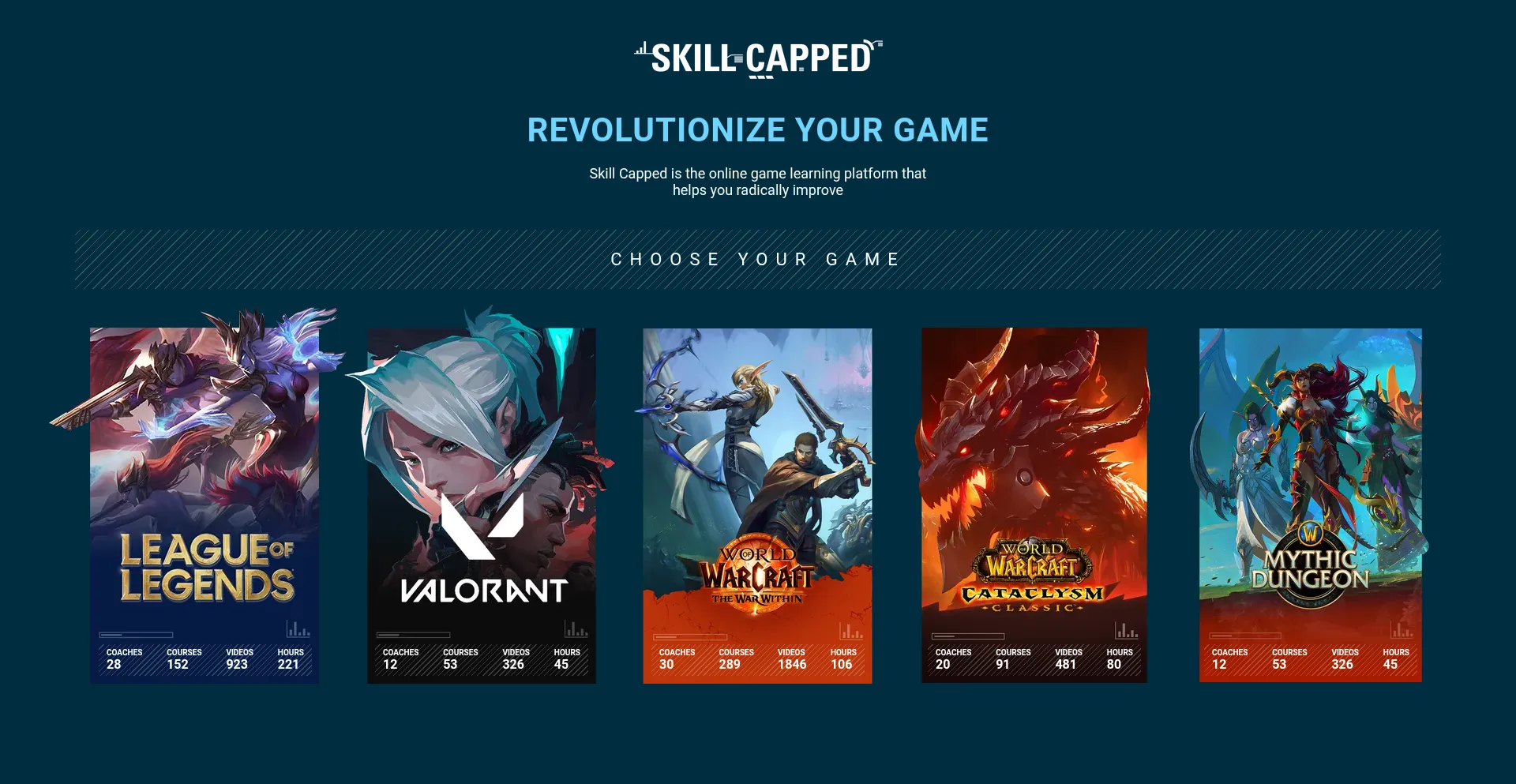 Website screenshot of Skill-capped.com