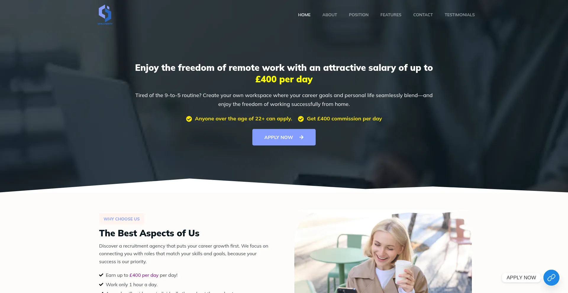 Website screenshot of Skillverity.com