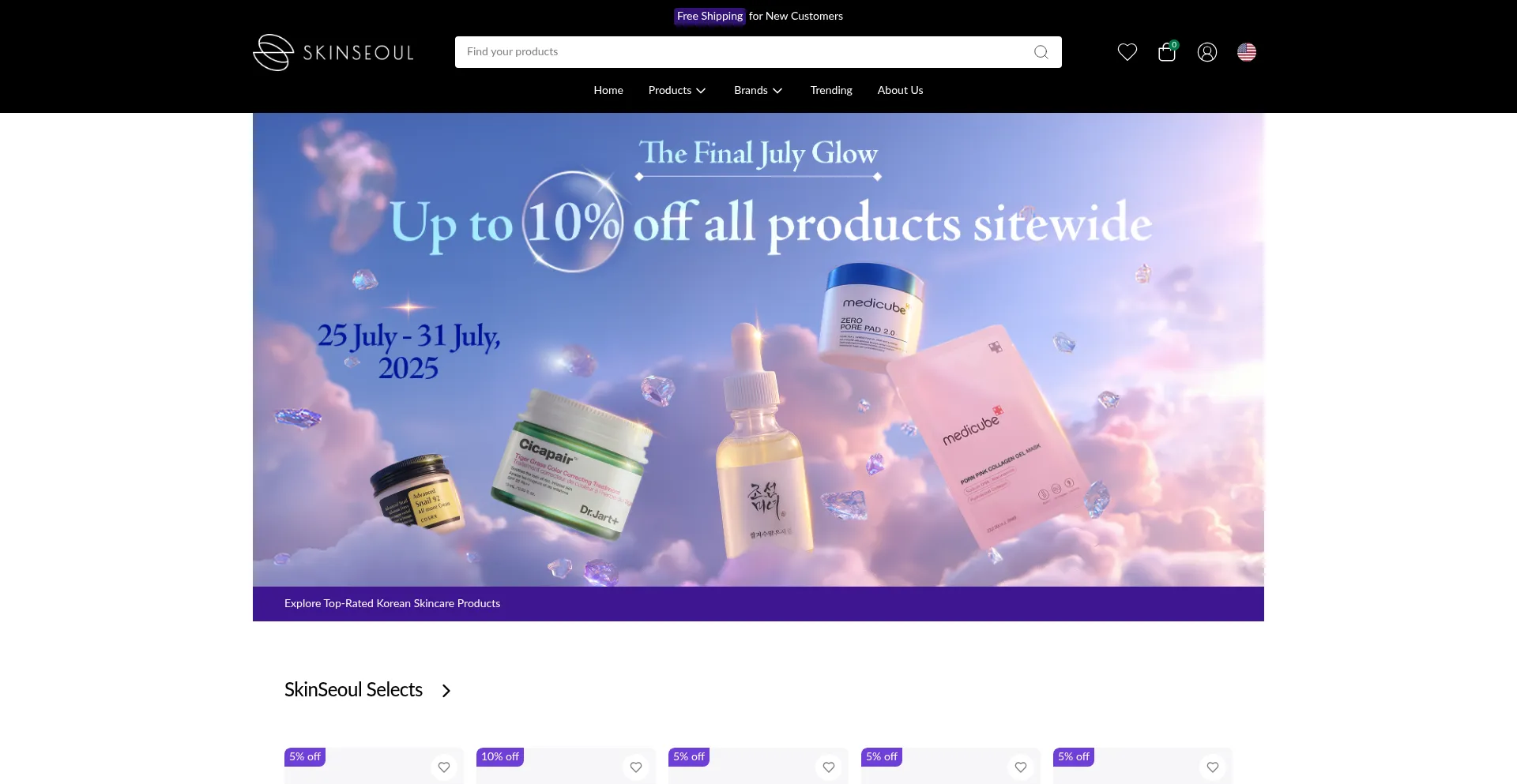 Website screenshot of Skin-seoul.com