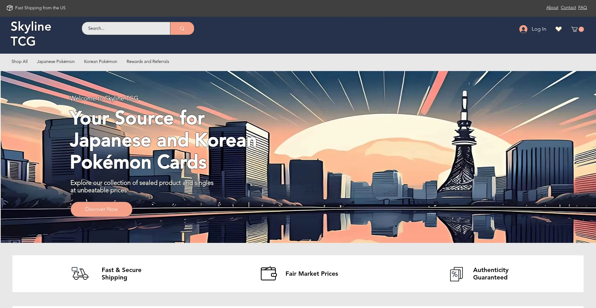 Website screenshot of Skylinetcg.com
