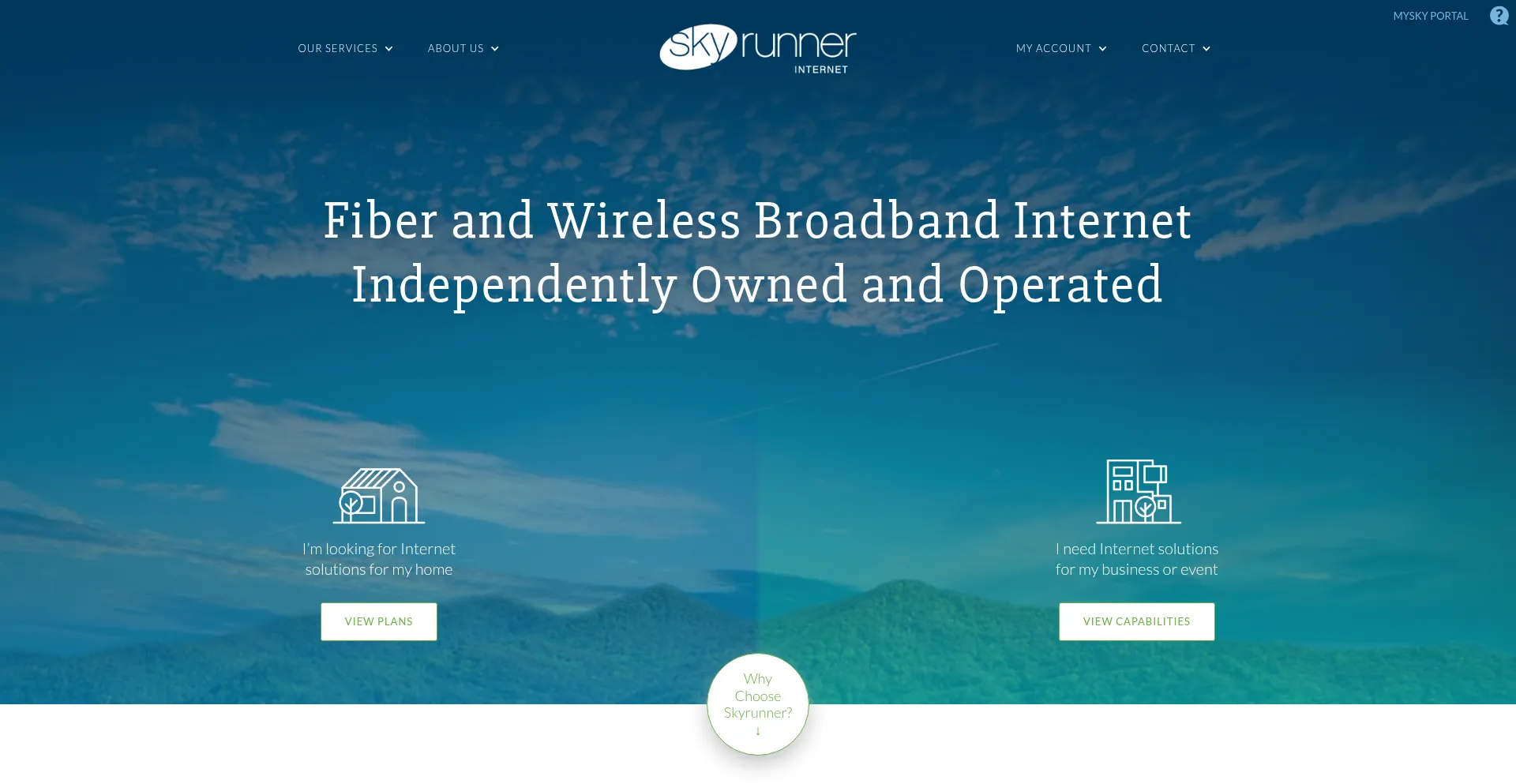 Website screenshot of Skyrunner.net