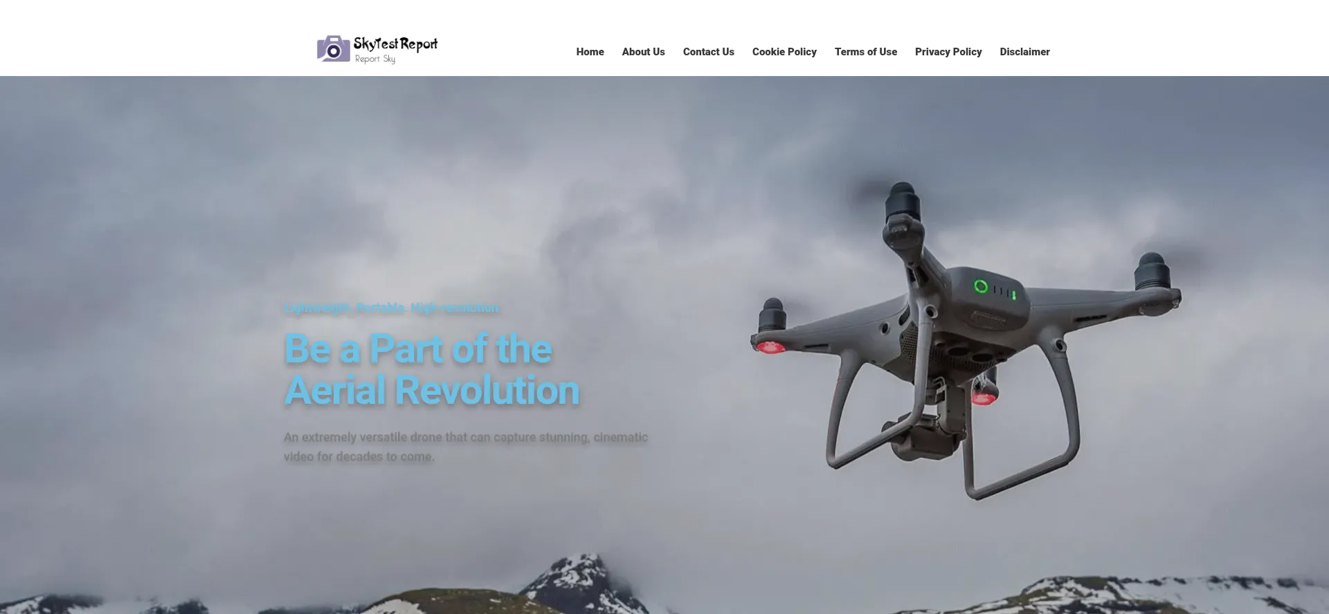 Website screenshot of Skytestreport.com
