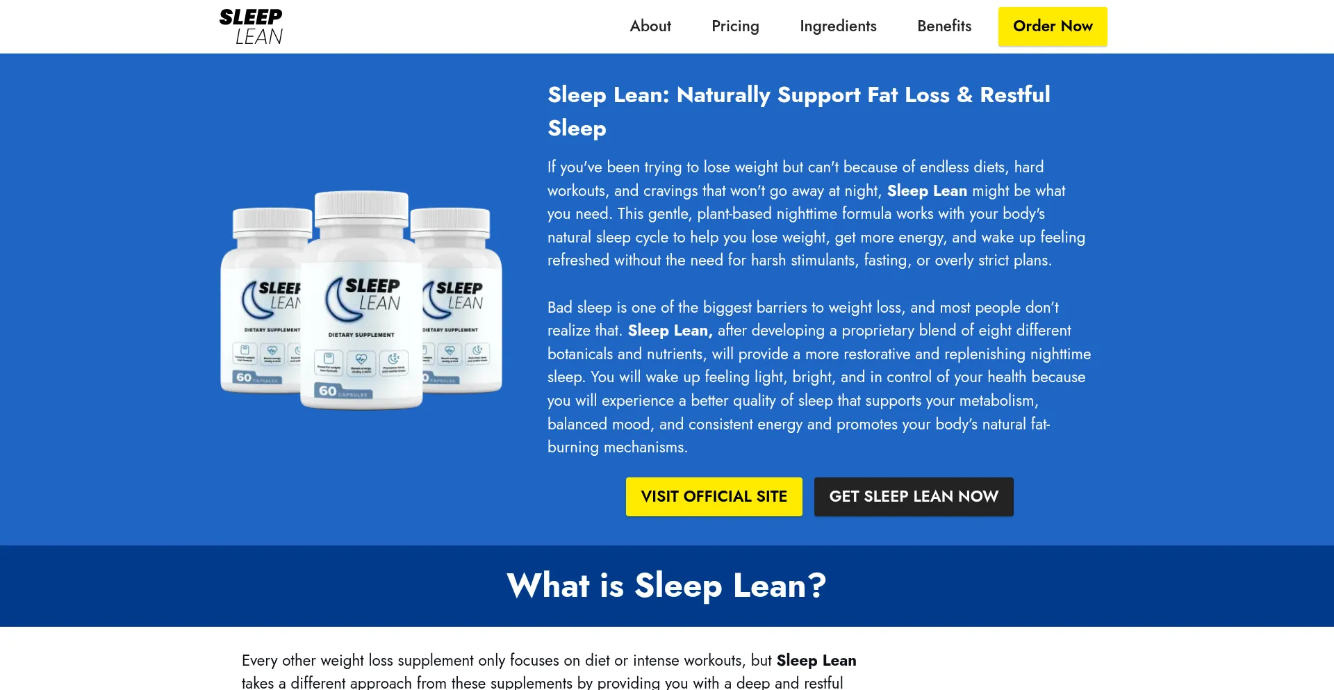 Website screenshot of Sleeplean-en-us.com