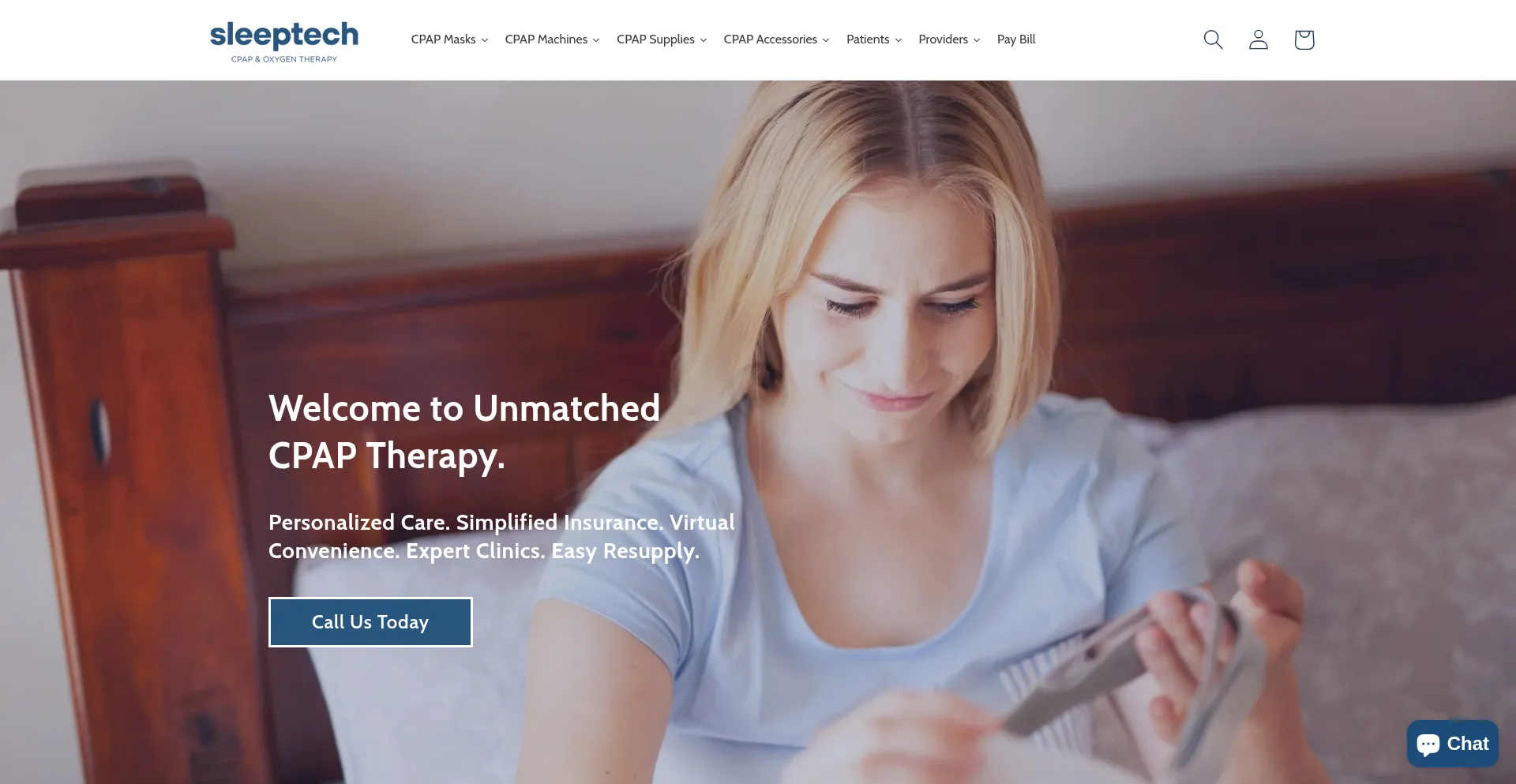 Website screenshot of Sleeptechnologies.com