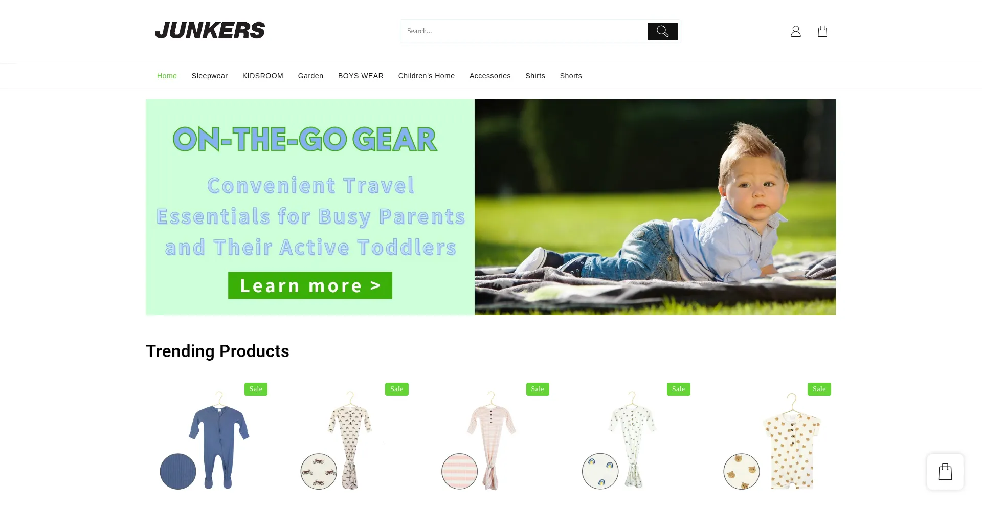 Website screenshot of Sleepwearn.com