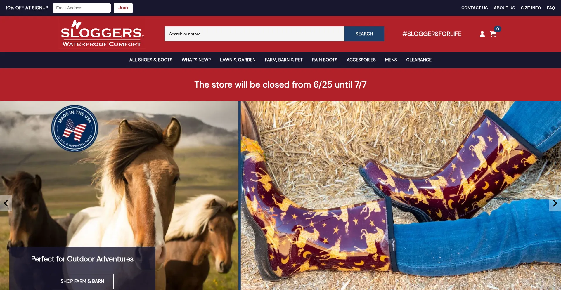 Website screenshot of Sloggers.com