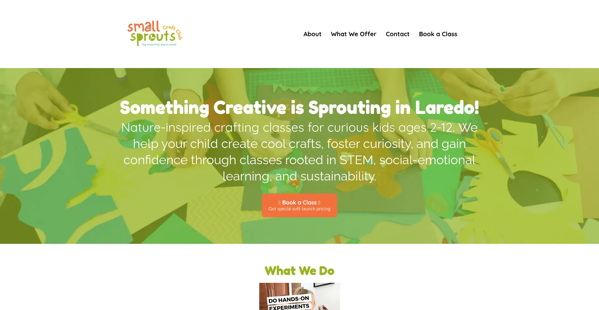 Website screenshot of Smallsproutscraftclub.mycreativeclub.com