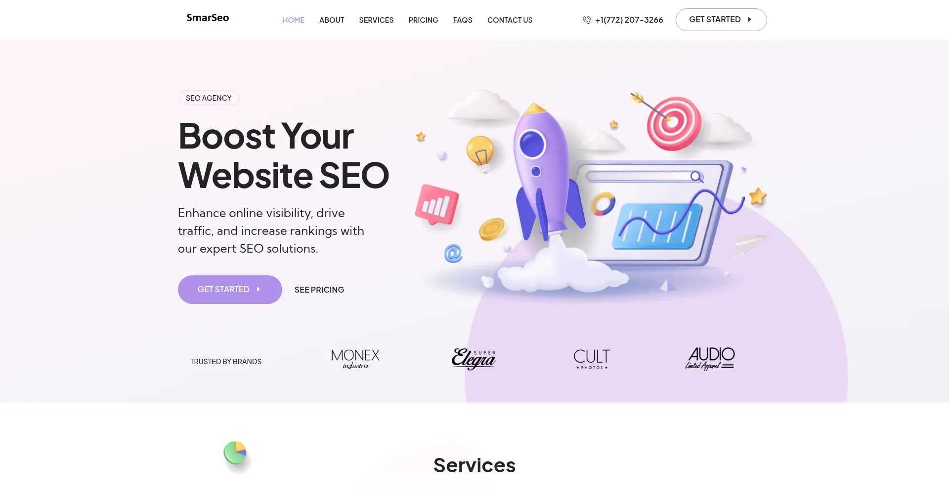 Website screenshot of Smarseo.us