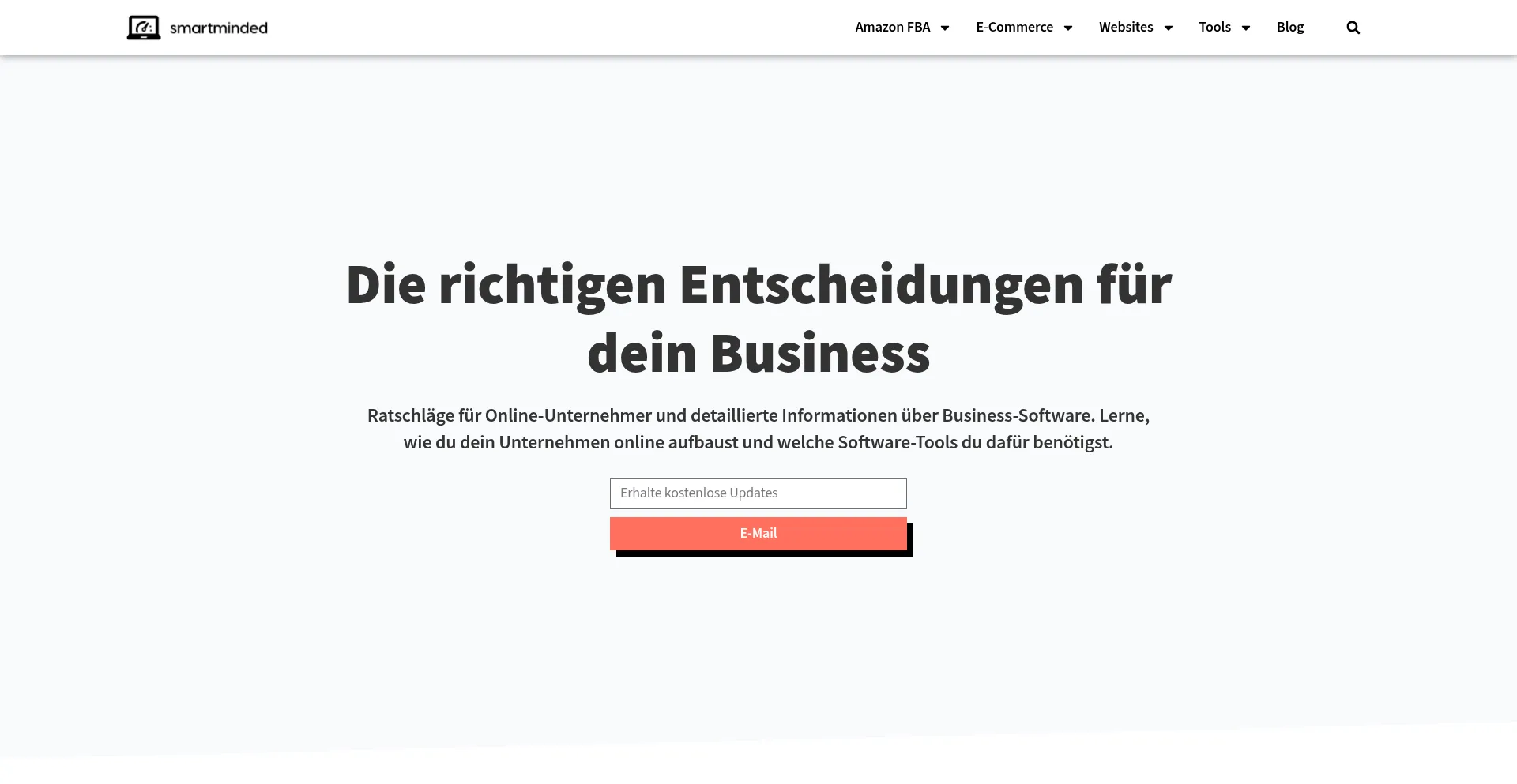 Website screenshot of Smart-minded.com