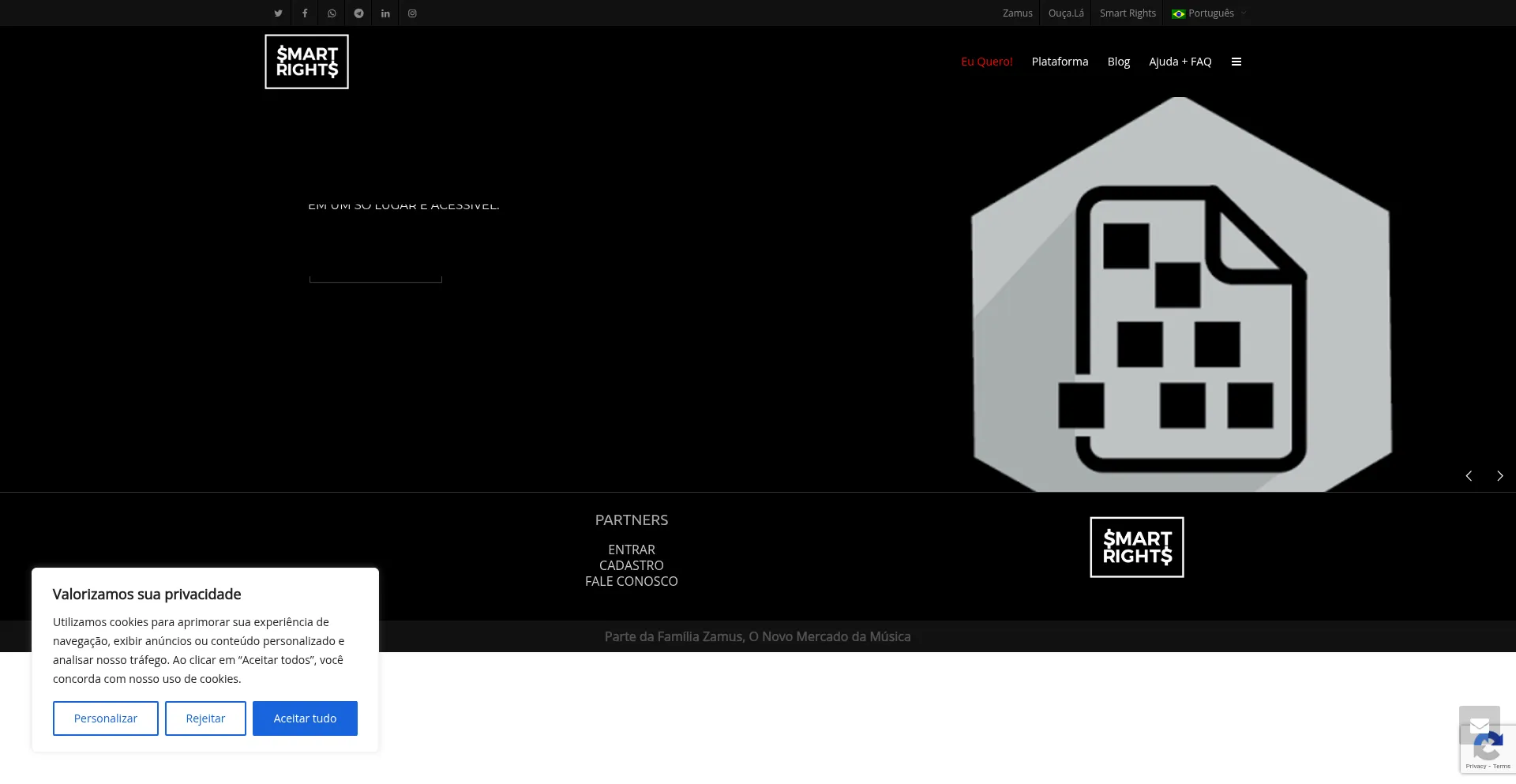 Website screenshot of Smartrights.com.br