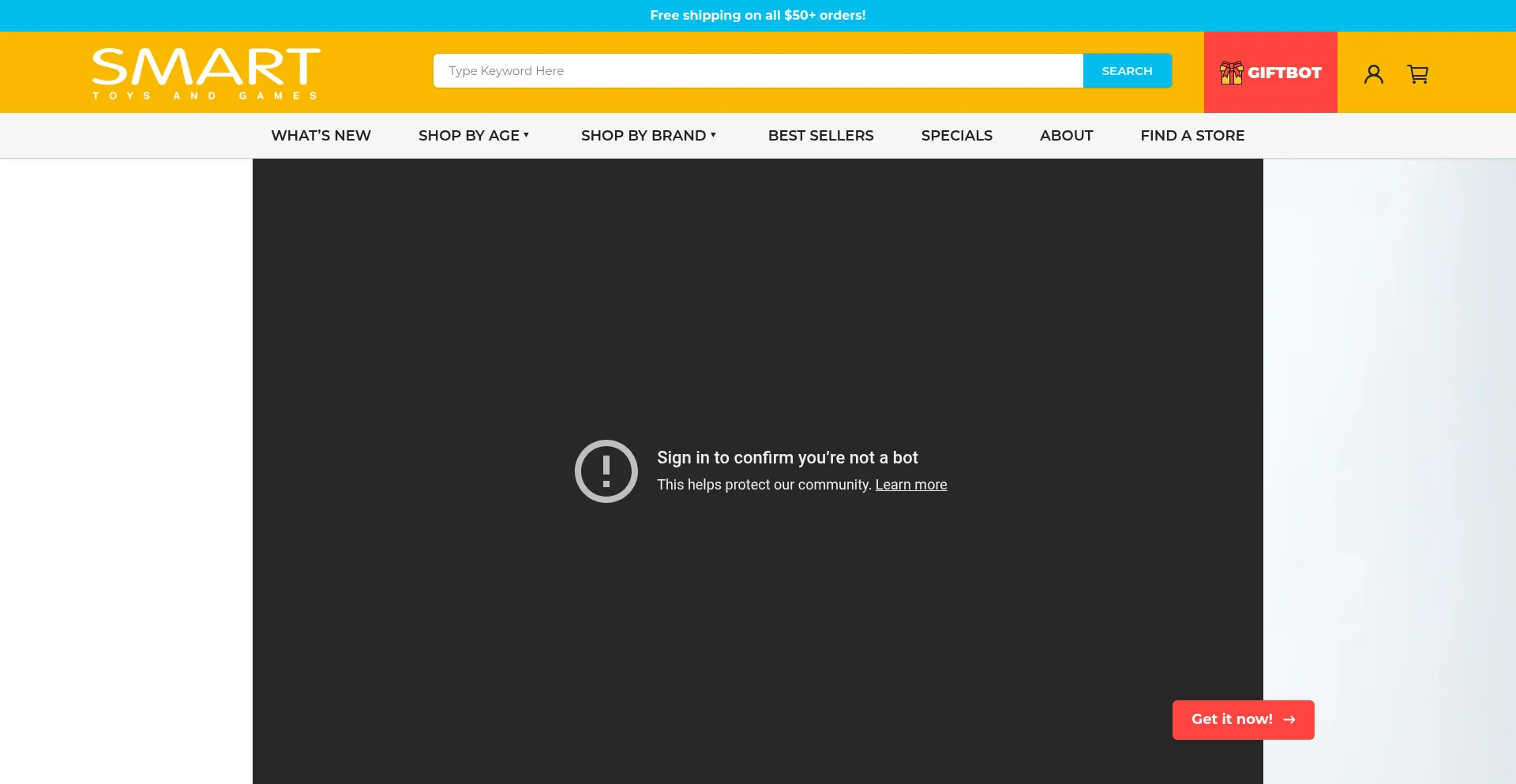 Website screenshot of Smarttoysandgames.com